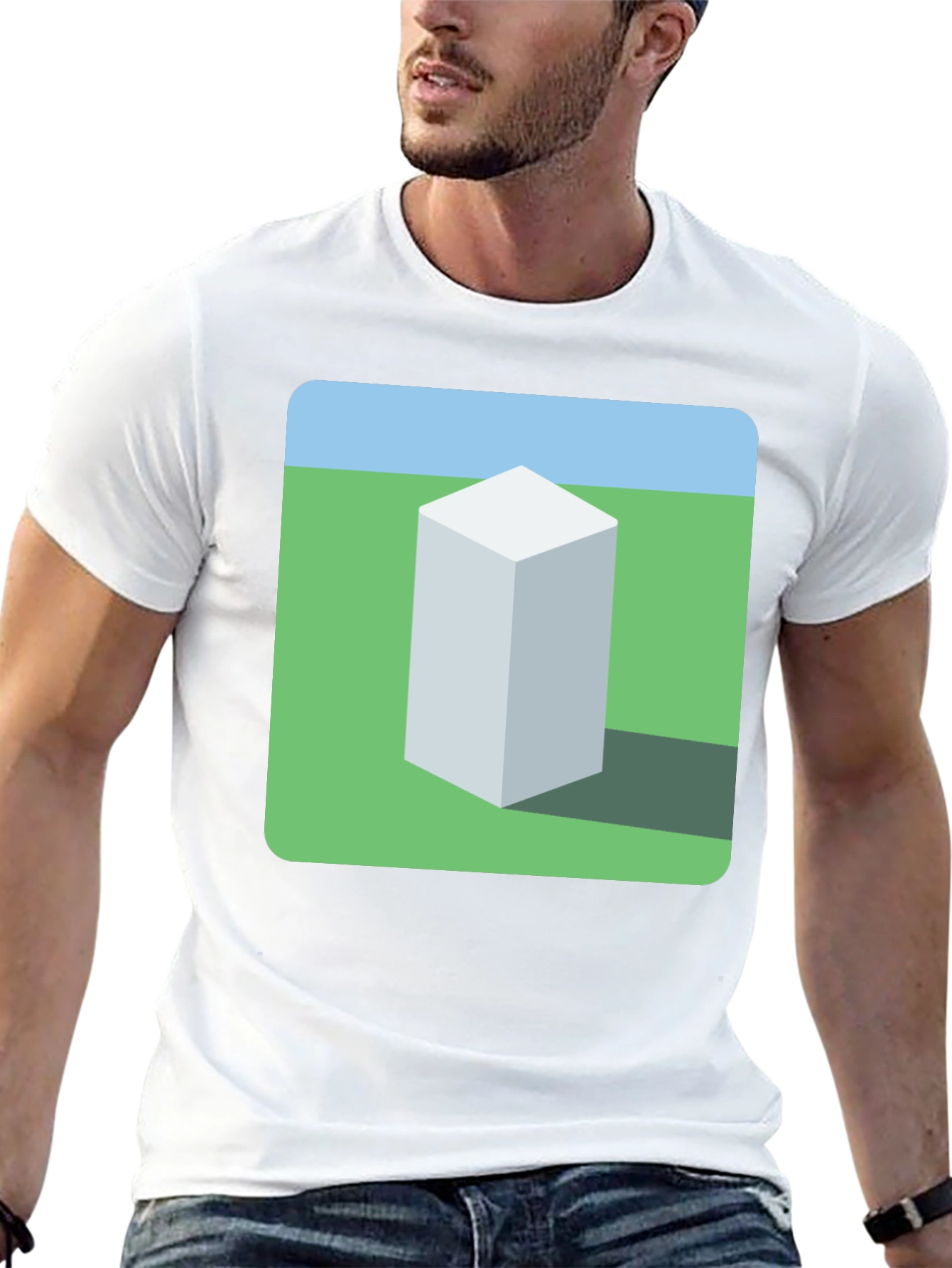 Geometric Cube Landscape Graphic Tee