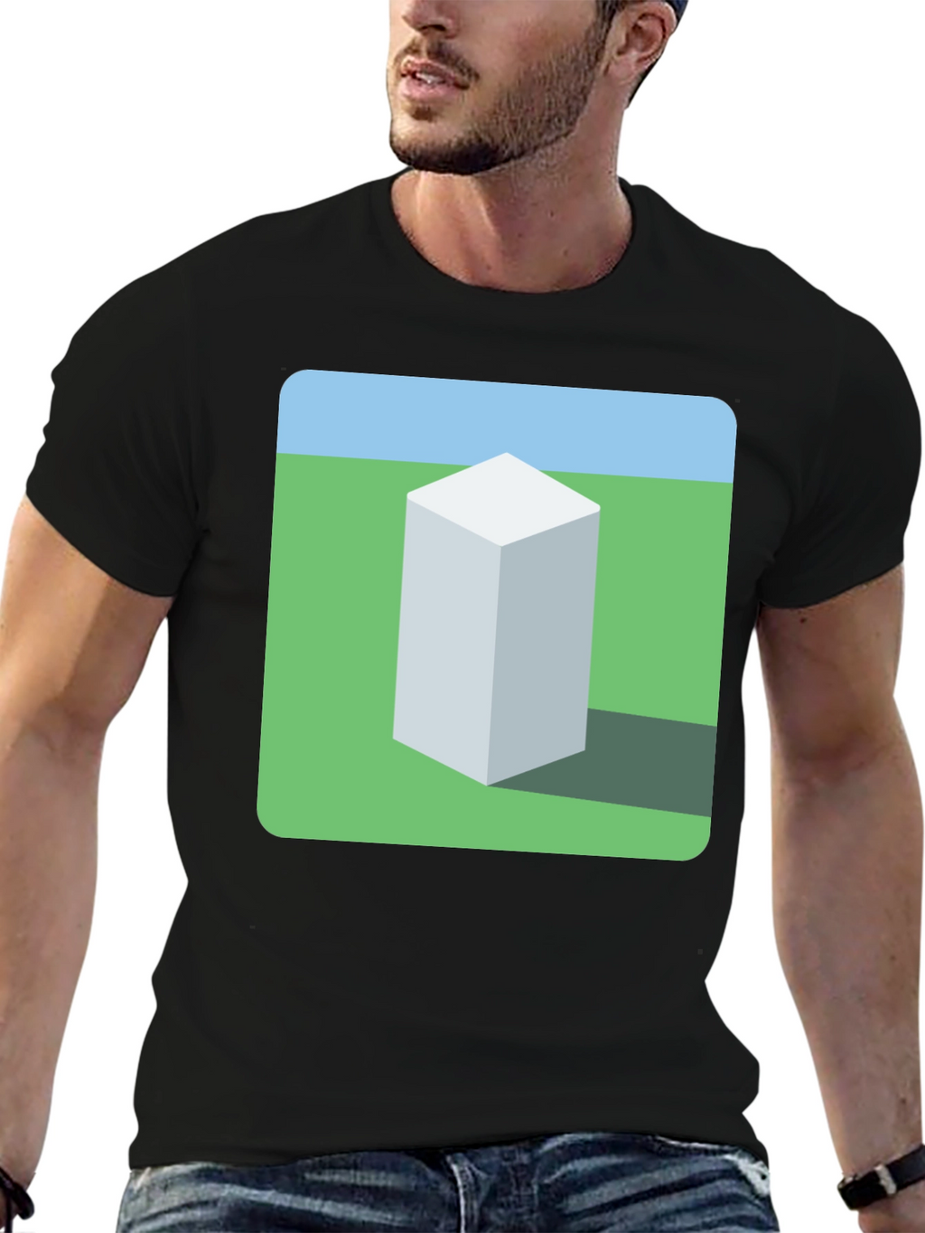 Geometric Cube Landscape Graphic Tee