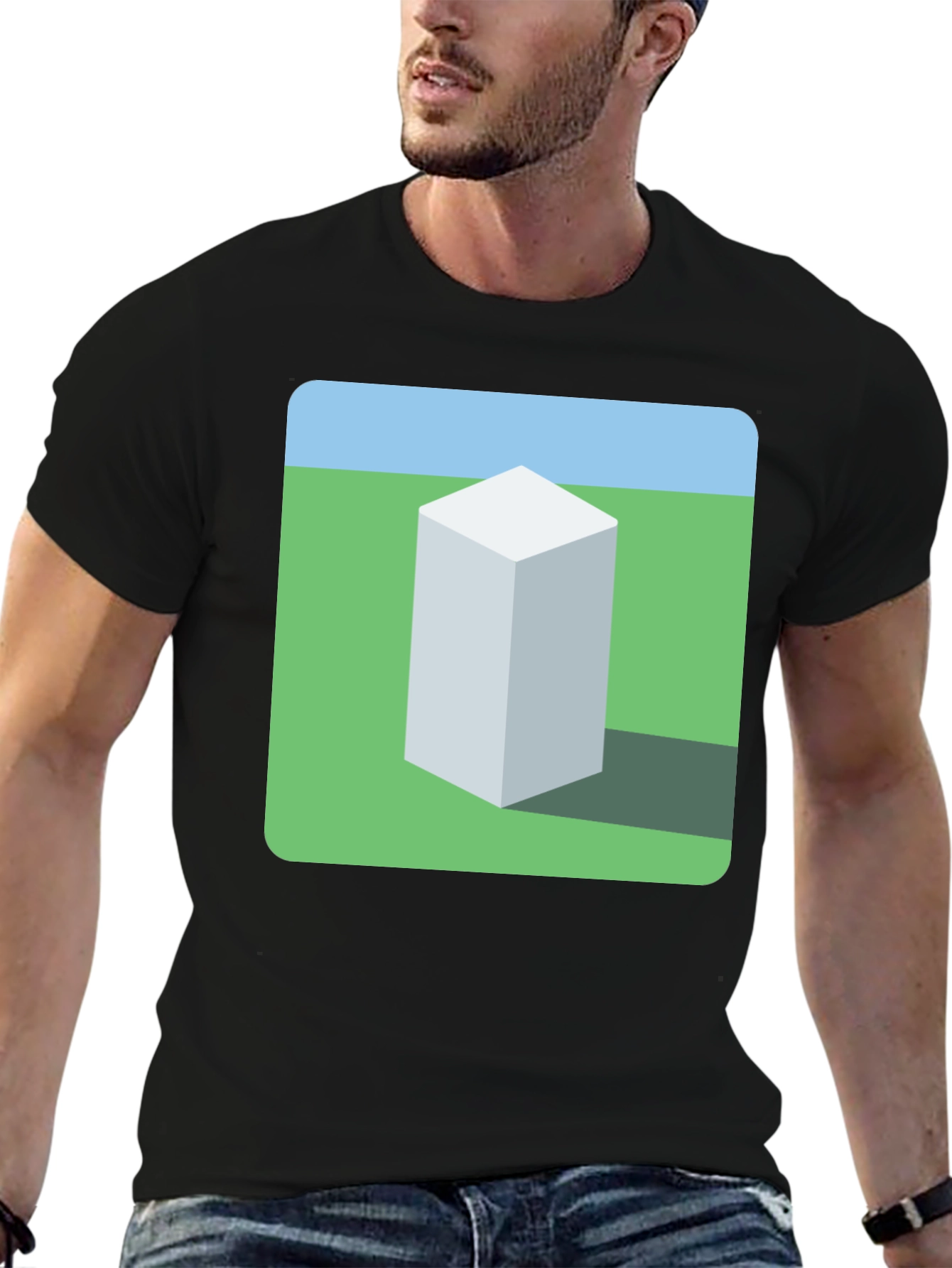 Geometric Cube Landscape Graphic Tee