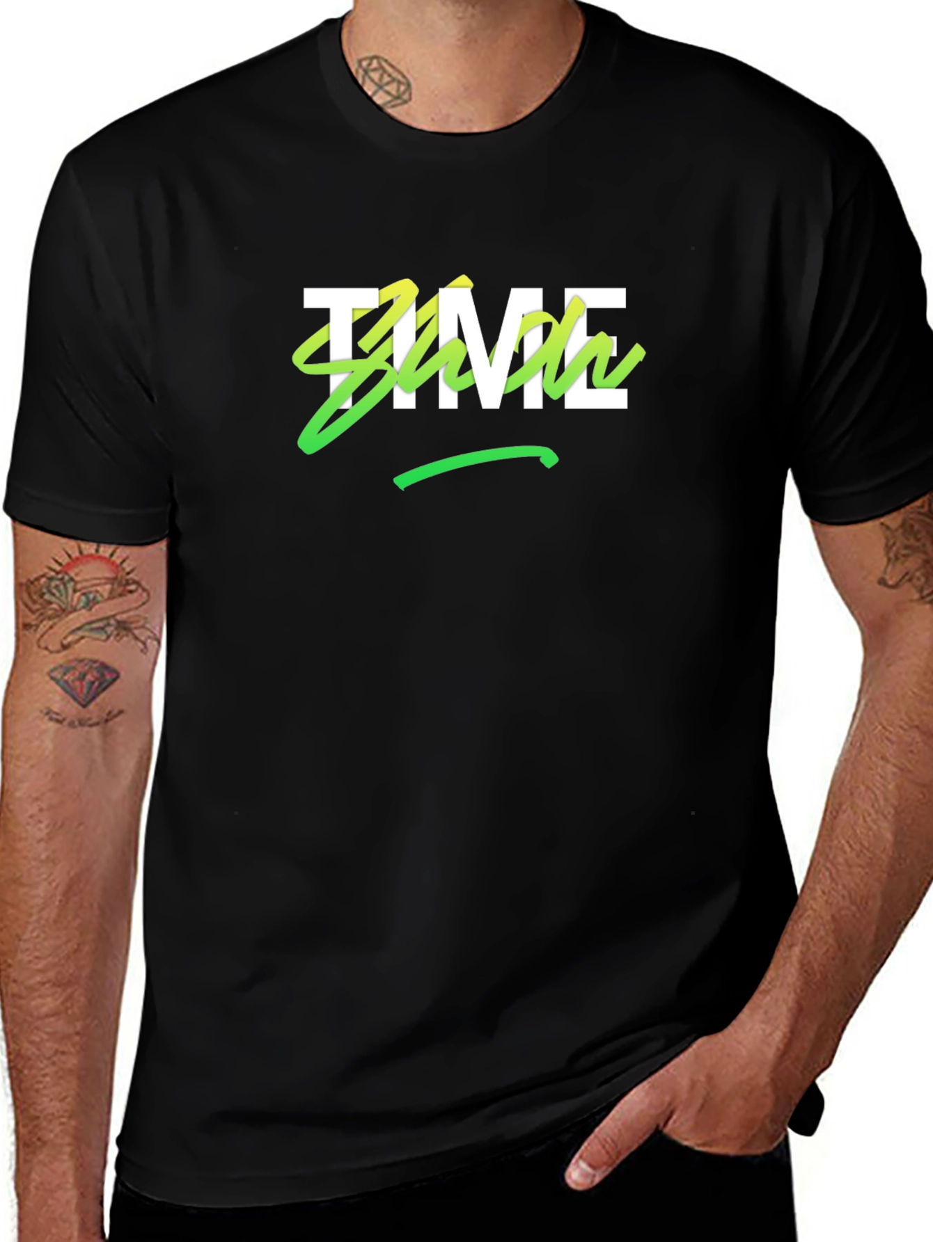 Time Show Black Graphic Tee