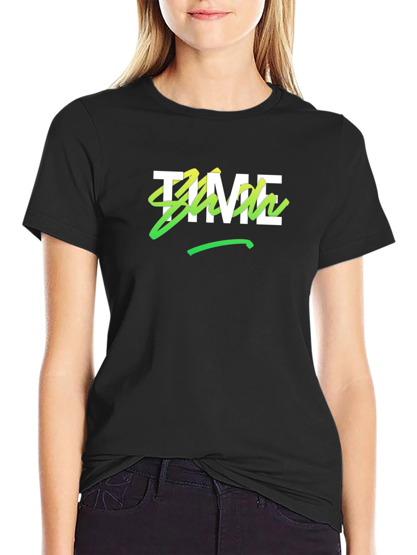 Time Show Black Graphic Tee