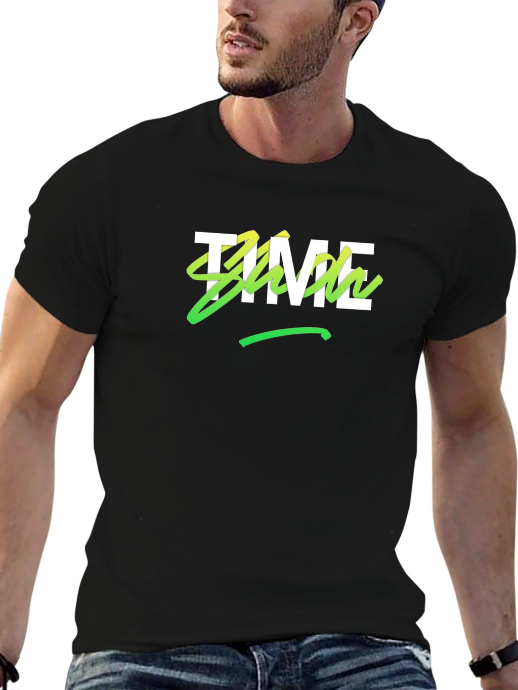 Time Show Black Graphic Tee