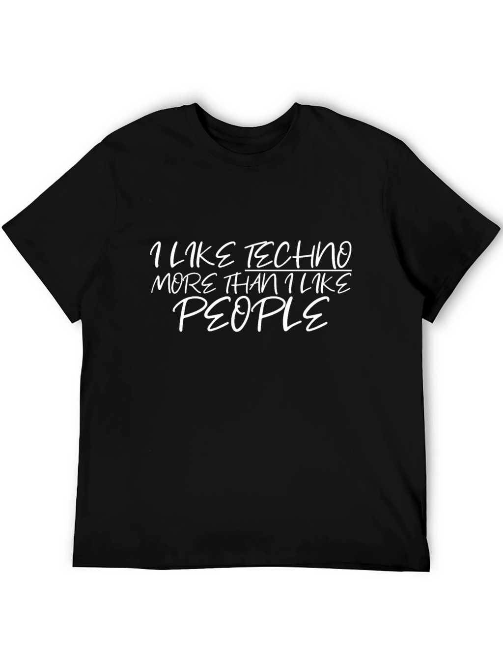 Techno Lover T-Shirt - Black Cotton Graphic Tee