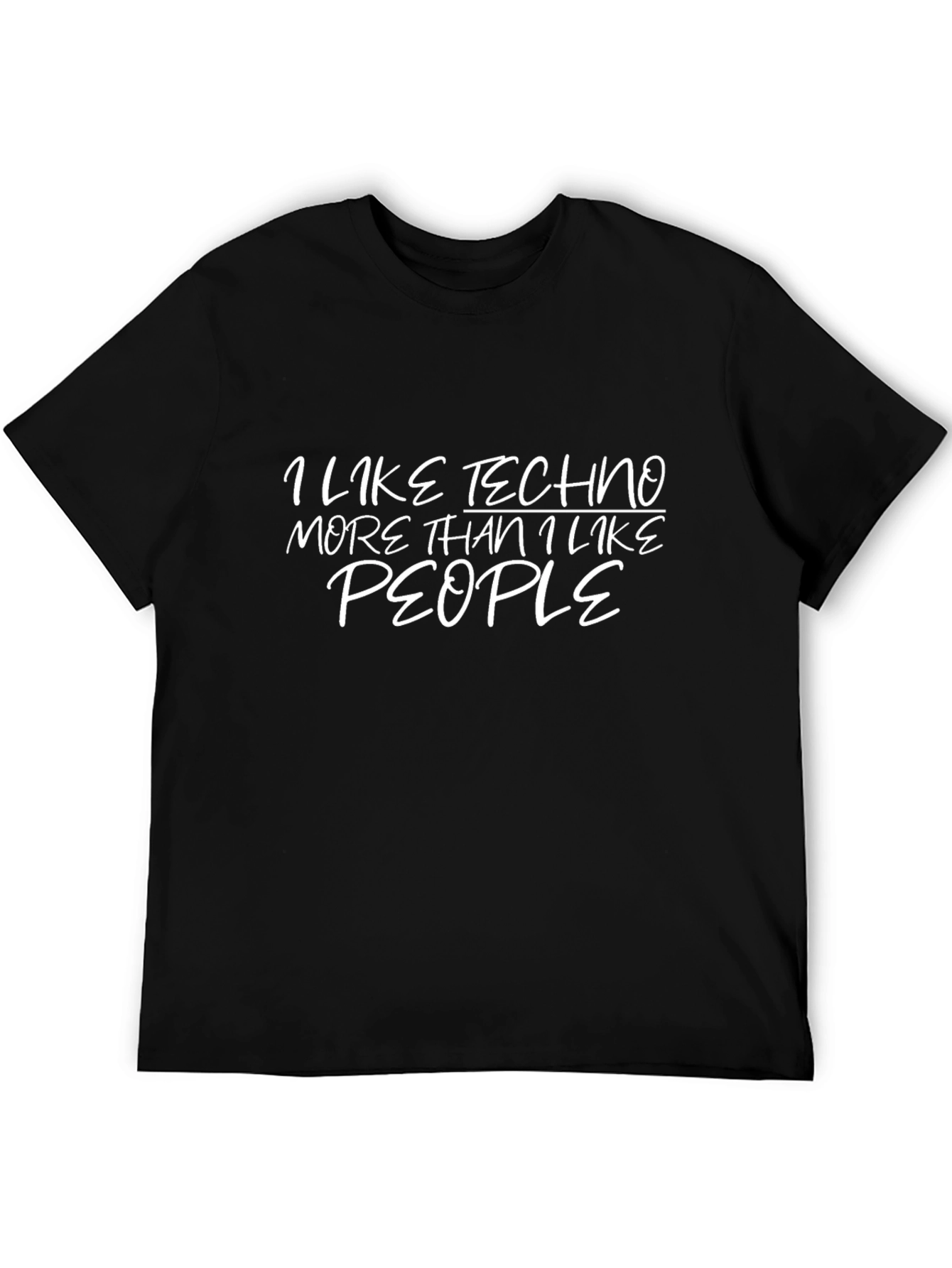 Techno Lover T-Shirt - Black Cotton Graphic Tee