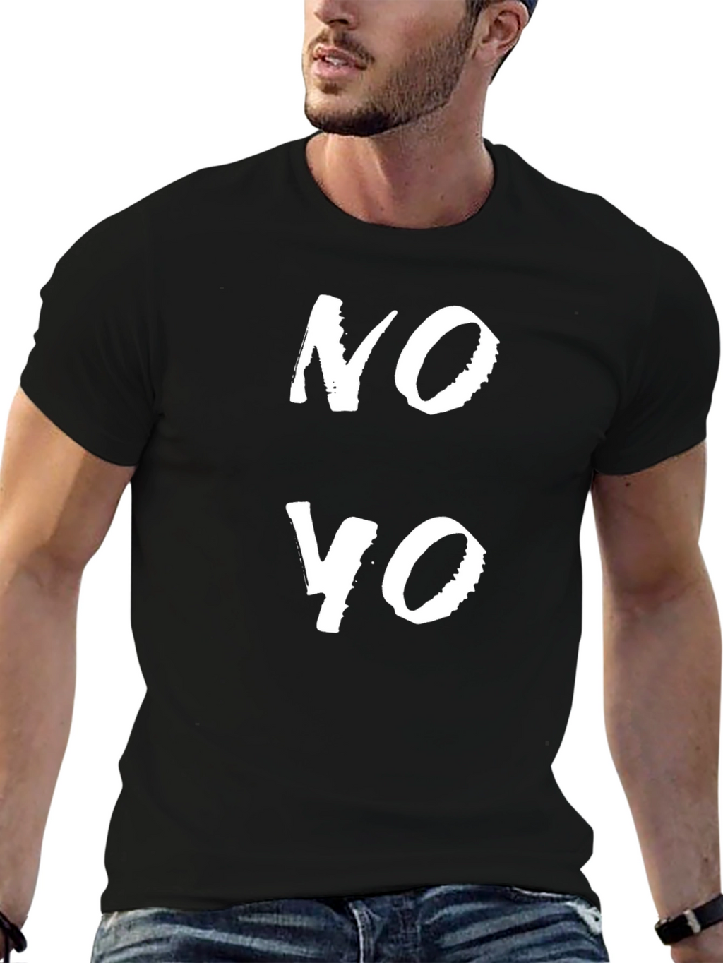 No Yo Graphic Tee - Black Crew Neck T-Shirt