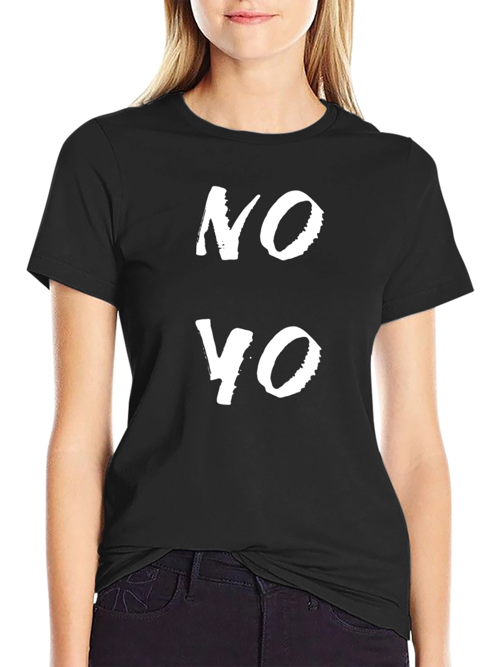 No Yo Graphic Tee - Black Crew Neck T-Shirt