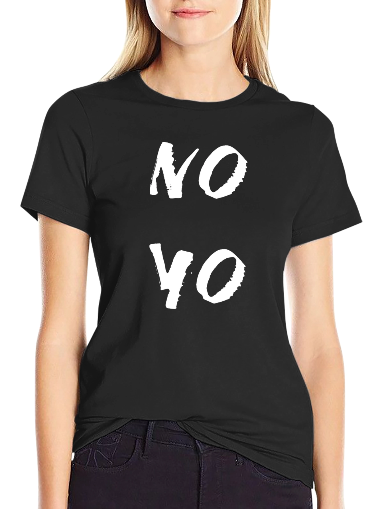 No Yo Graphic Tee - Black Crew Neck T-Shirt
