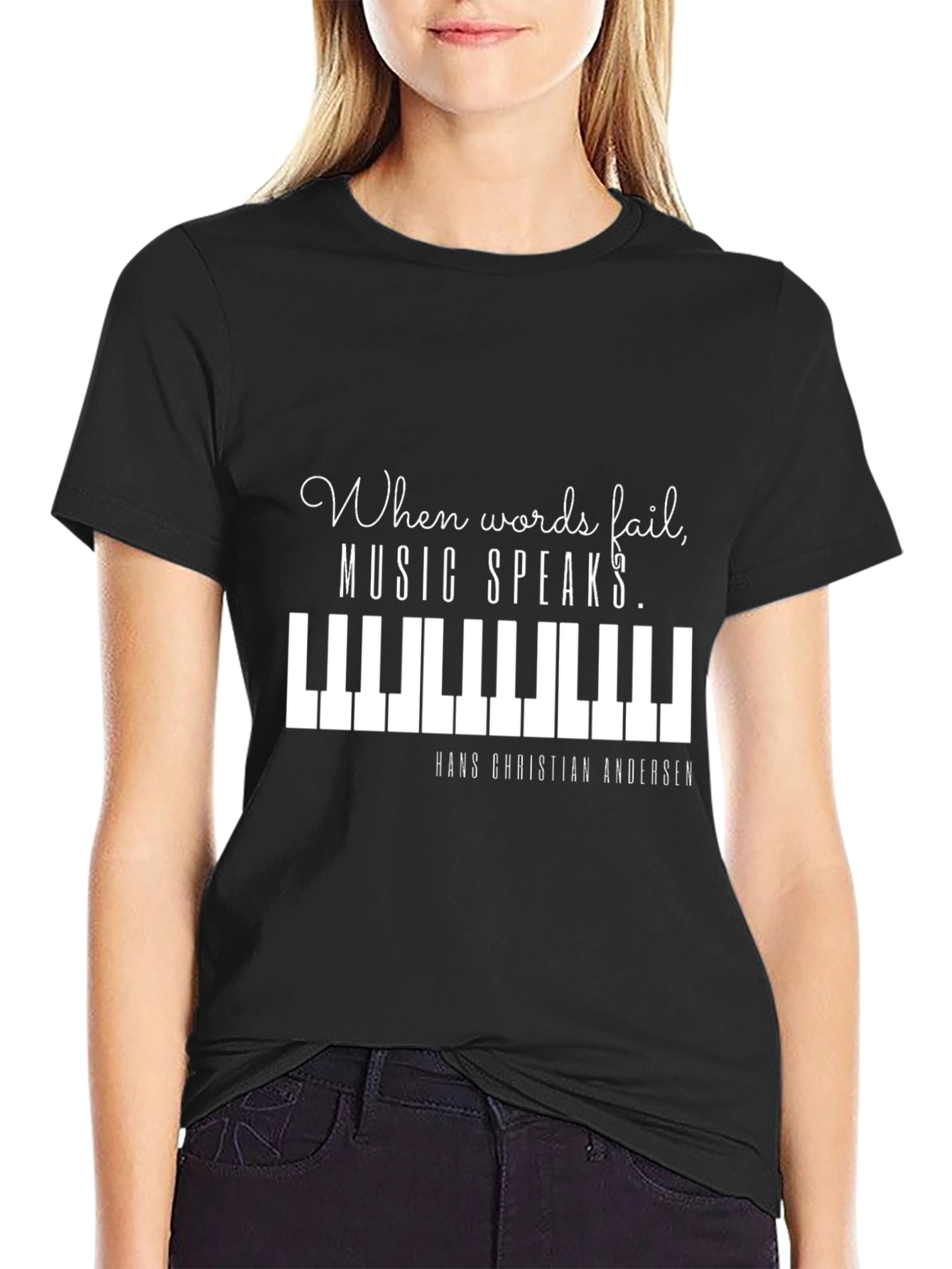 Musical Notes T-Shirt - When Words Fail Music Speaks
