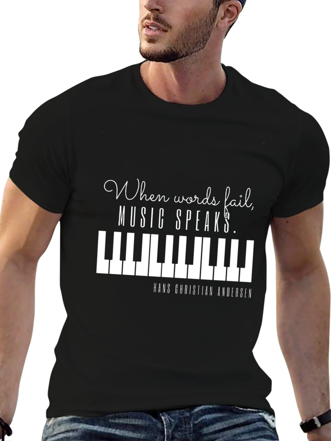 Musical Notes T-Shirt - When Words Fail Music Speaks