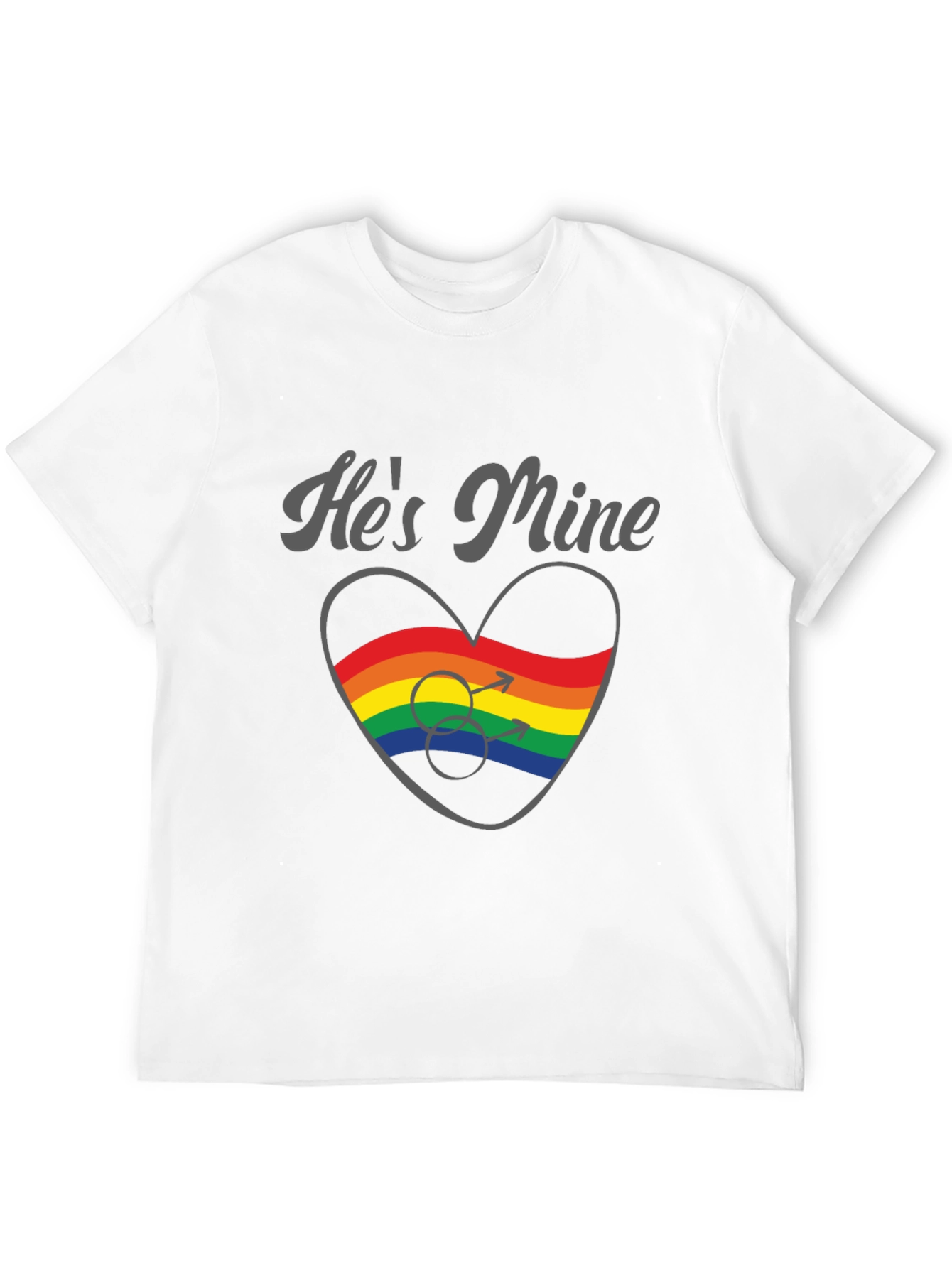 Hes Mine Gay Pride Rainbow Heart T-Shirt