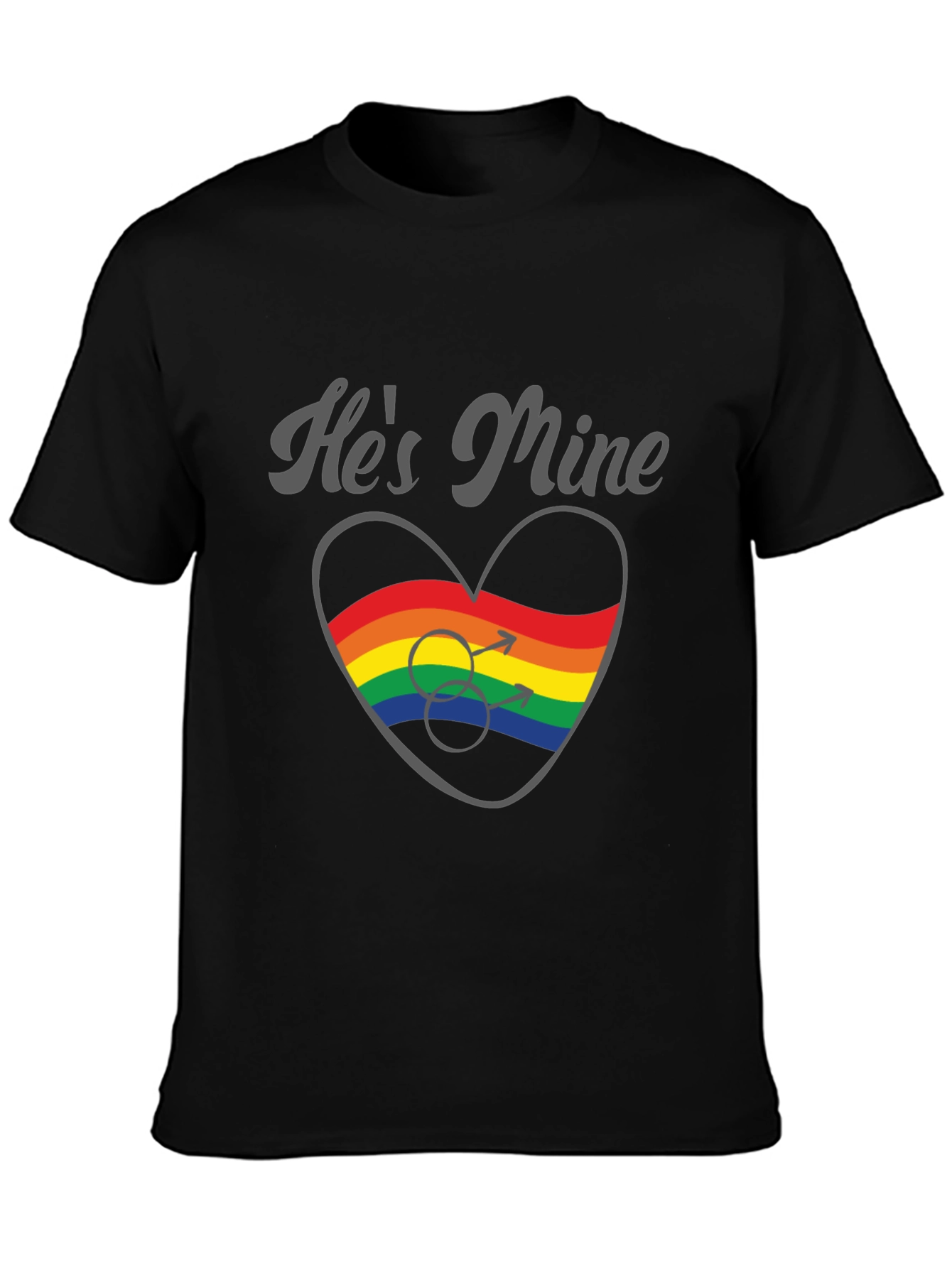 Hes Mine Gay Pride Rainbow Heart T-Shirt