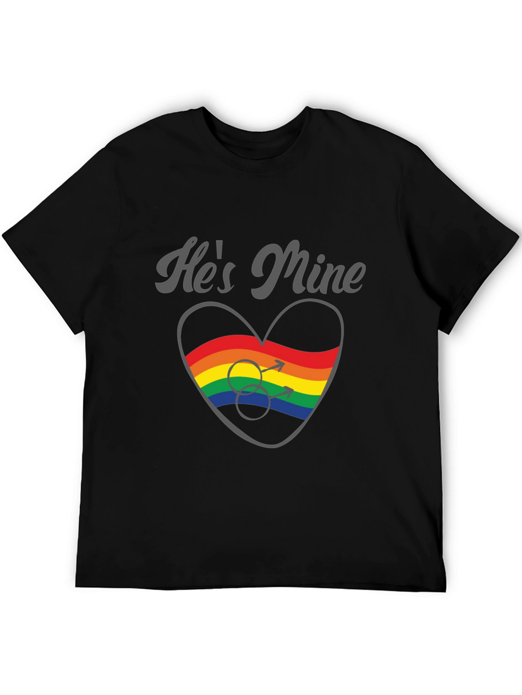 Hes Mine Gay Pride Rainbow Heart T-Shirt