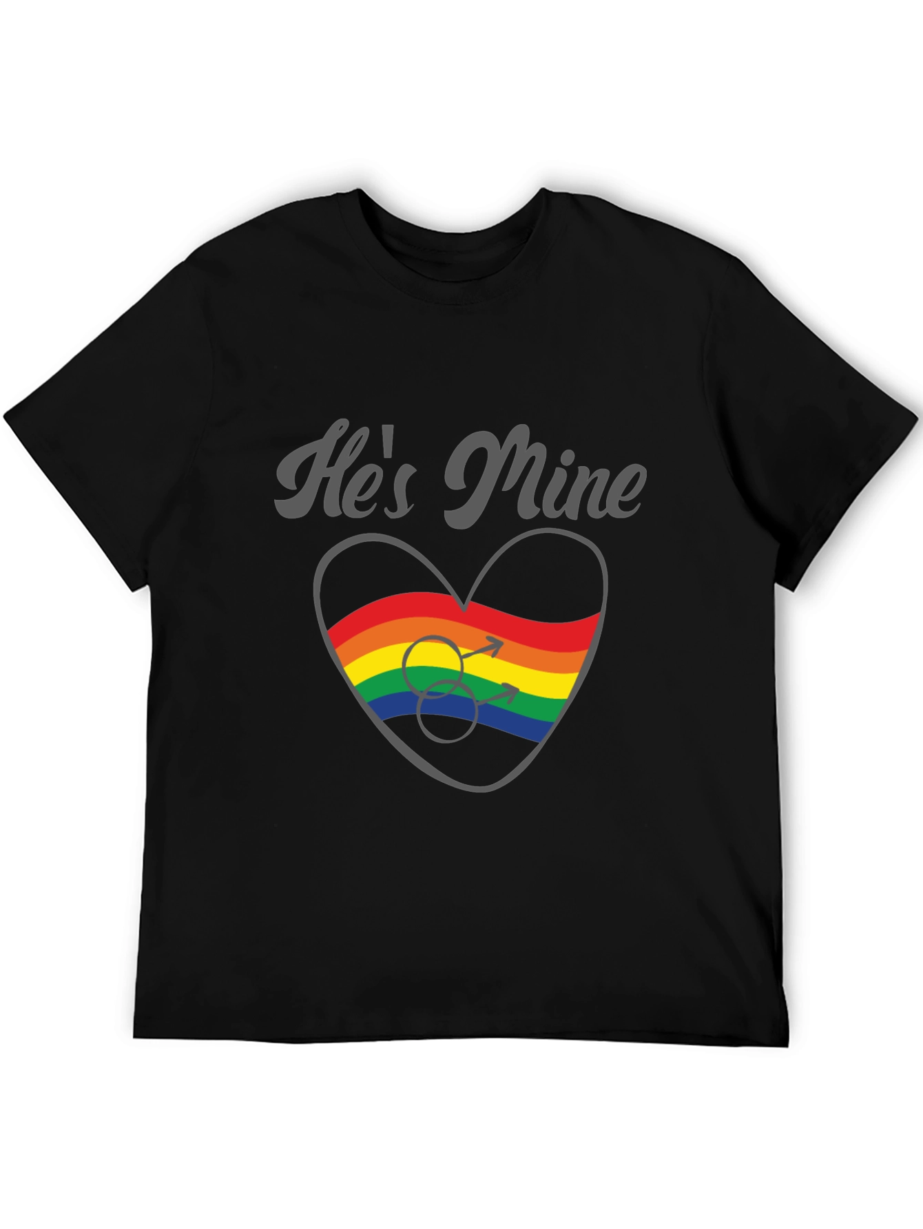 Hes Mine Gay Pride Rainbow Heart T-Shirt