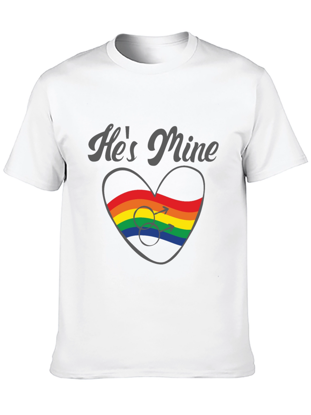 Hes Mine Gay Pride Rainbow Heart T-Shirt