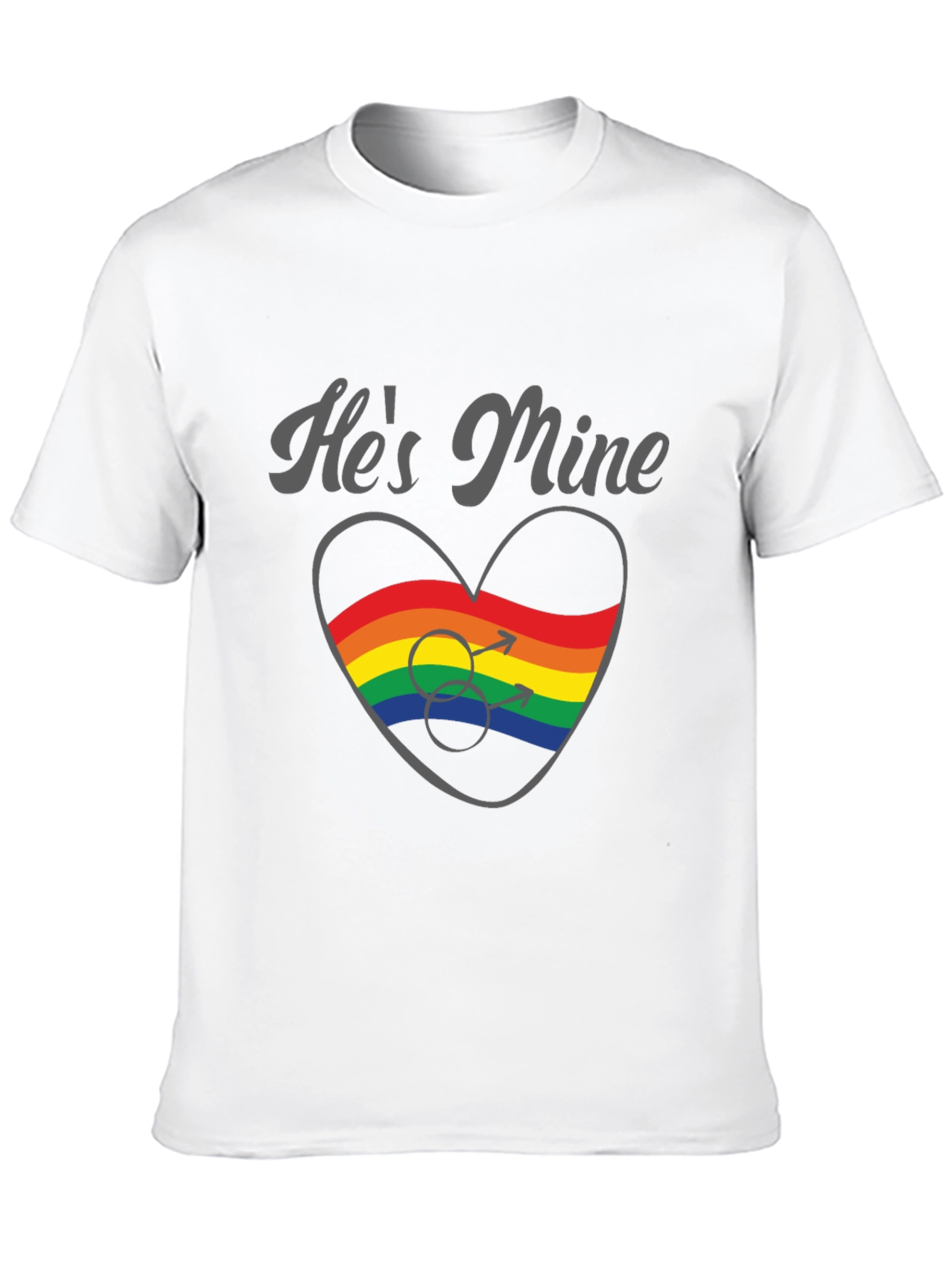 Hes Mine Gay Pride Rainbow Heart T-Shirt
