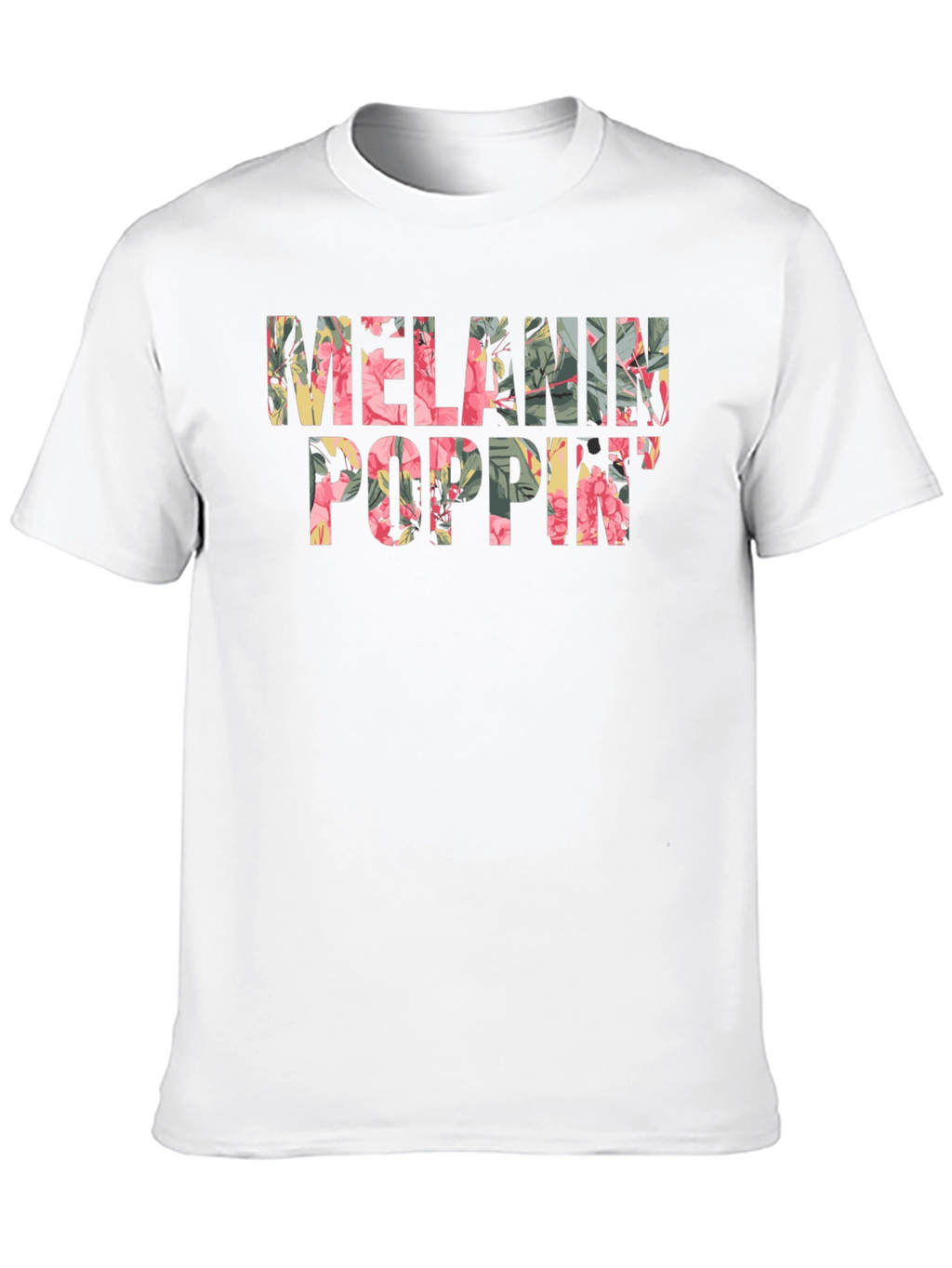 Floral Melanin Poppin Black T-Shirt