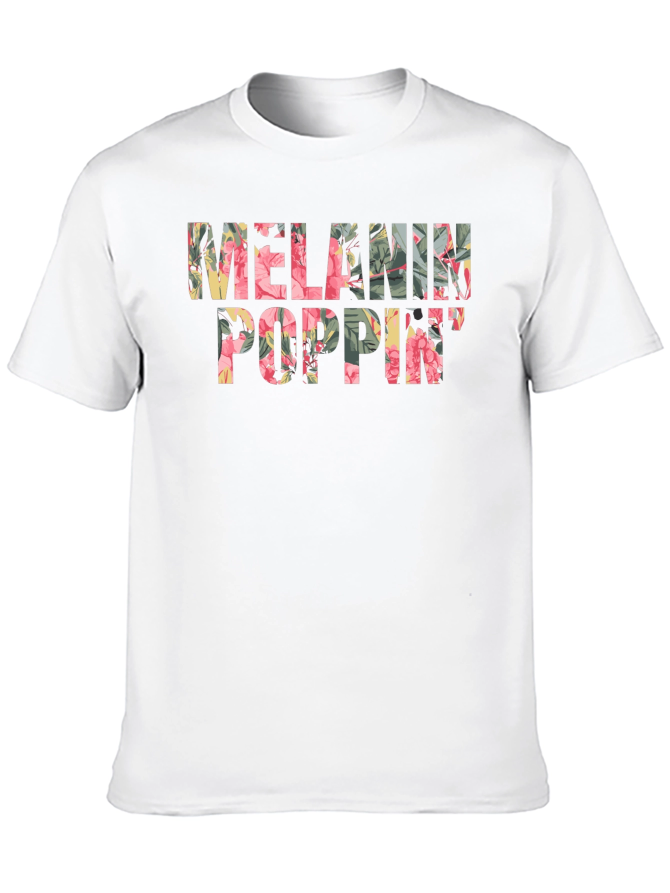 Floral Melanin Poppin Black T-Shirt