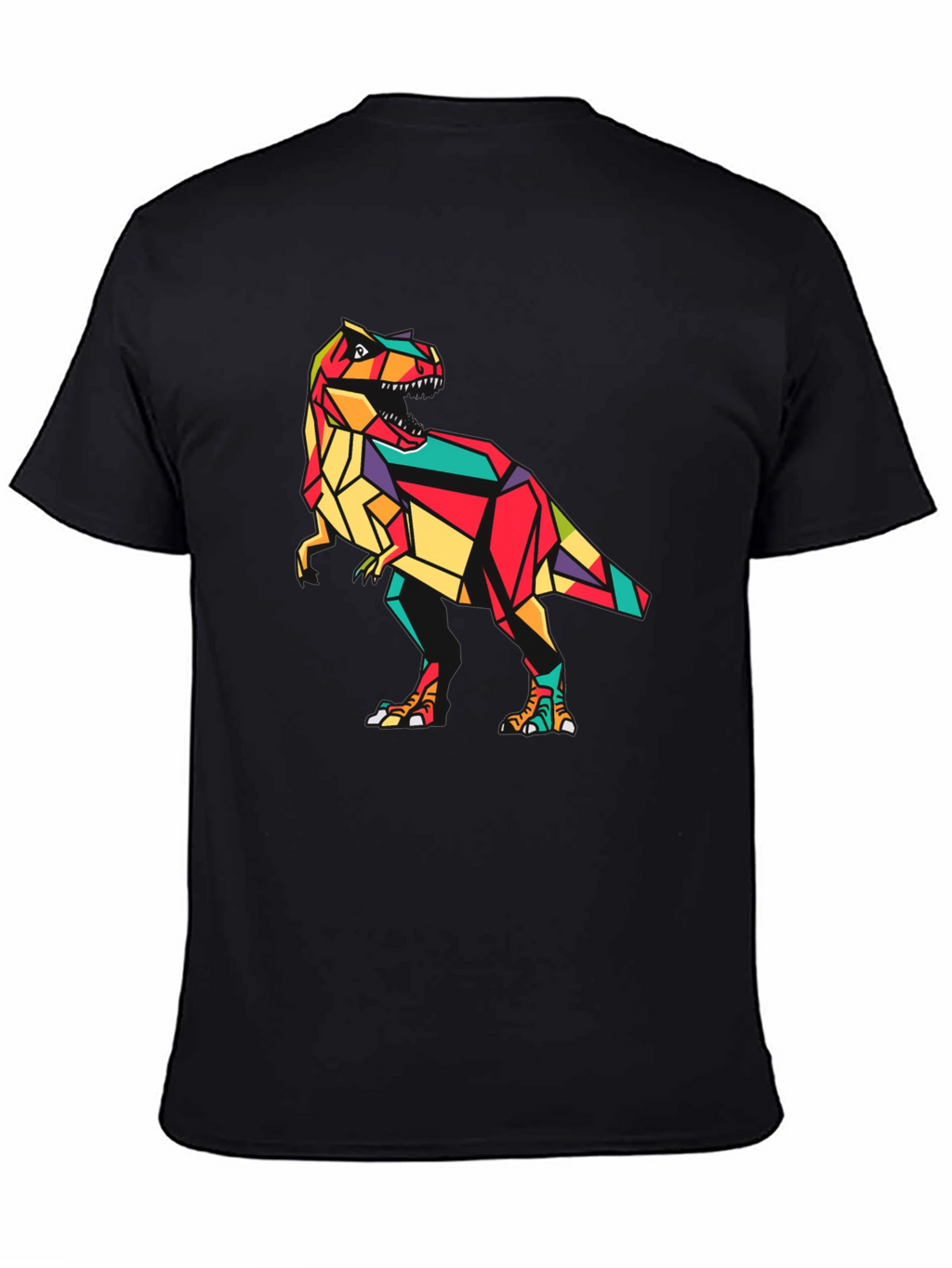 Geometric Dinosaur Graphic Tee - Stylish Mens T-Shirt