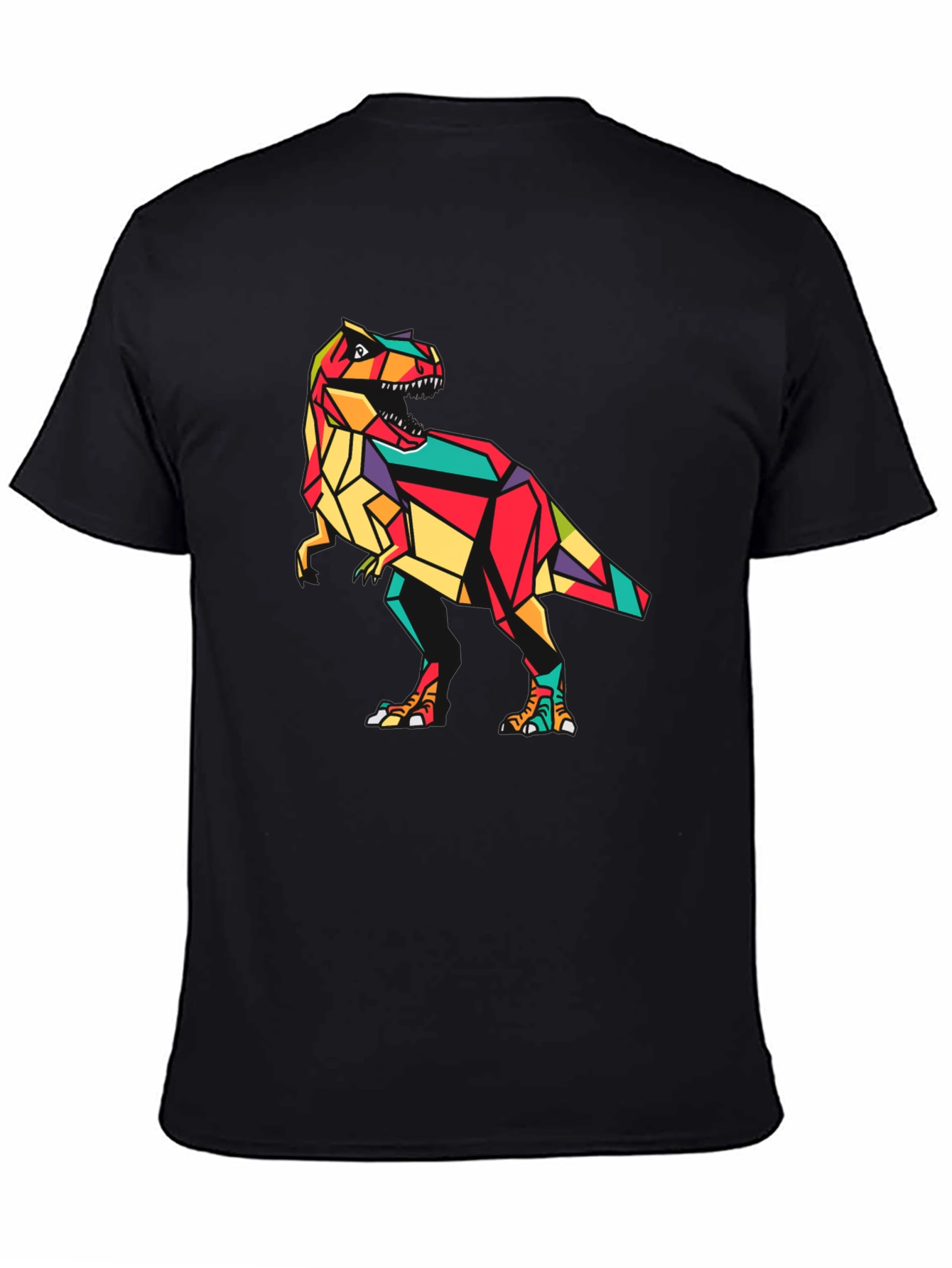 Geometric Dinosaur Graphic Tee - Stylish Mens T-Shirt