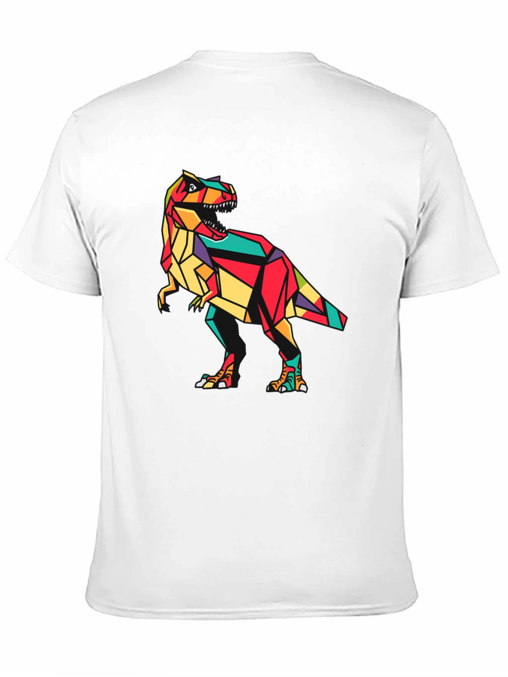 Geometric Dinosaur Graphic Tee - Stylish Mens T-Shirt