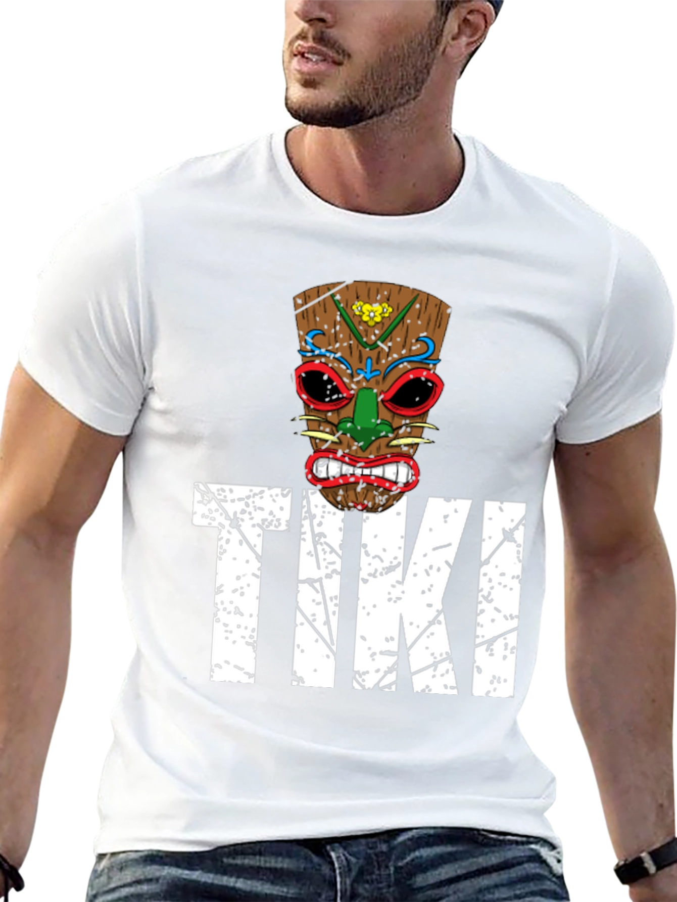Mens Tiki Graphic T-Shirt