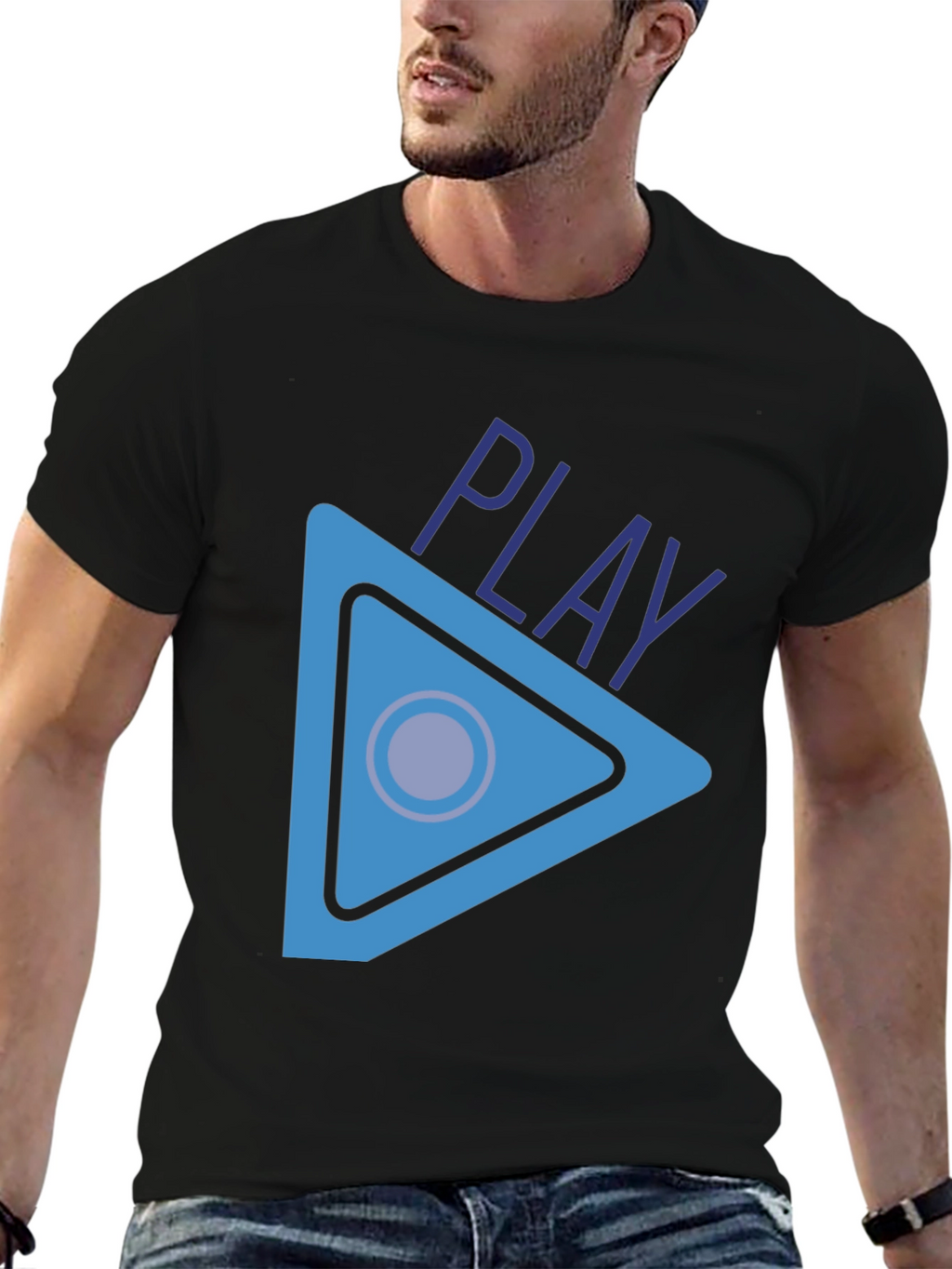 Play Button Graphic T-Shirt - Stylish Casual Wear