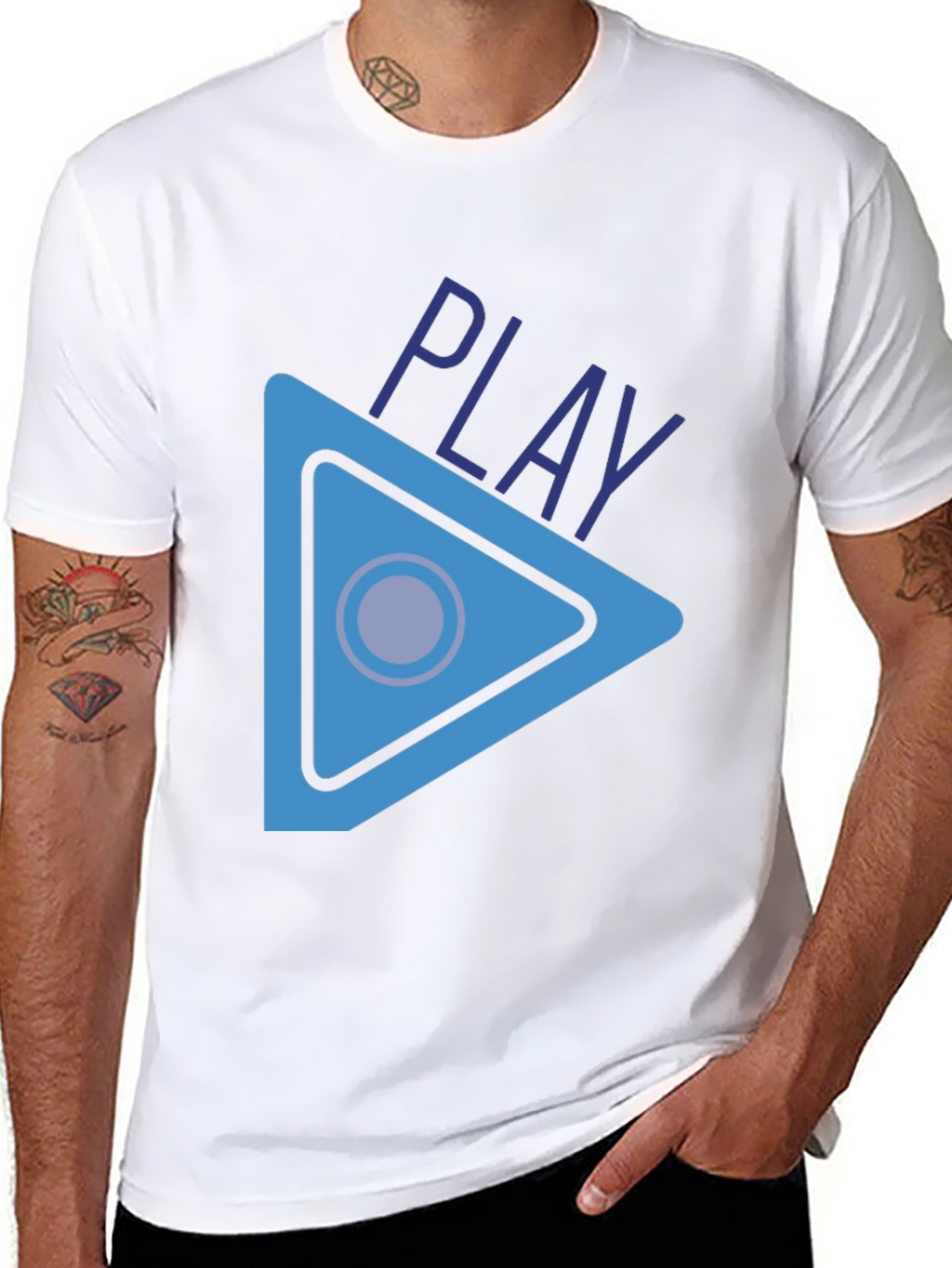 Play Button Graphic T-Shirt - Stylish Casual Wear