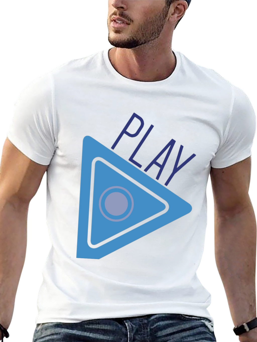 Play Button Graphic T-Shirt - Stylish Casual Wear
