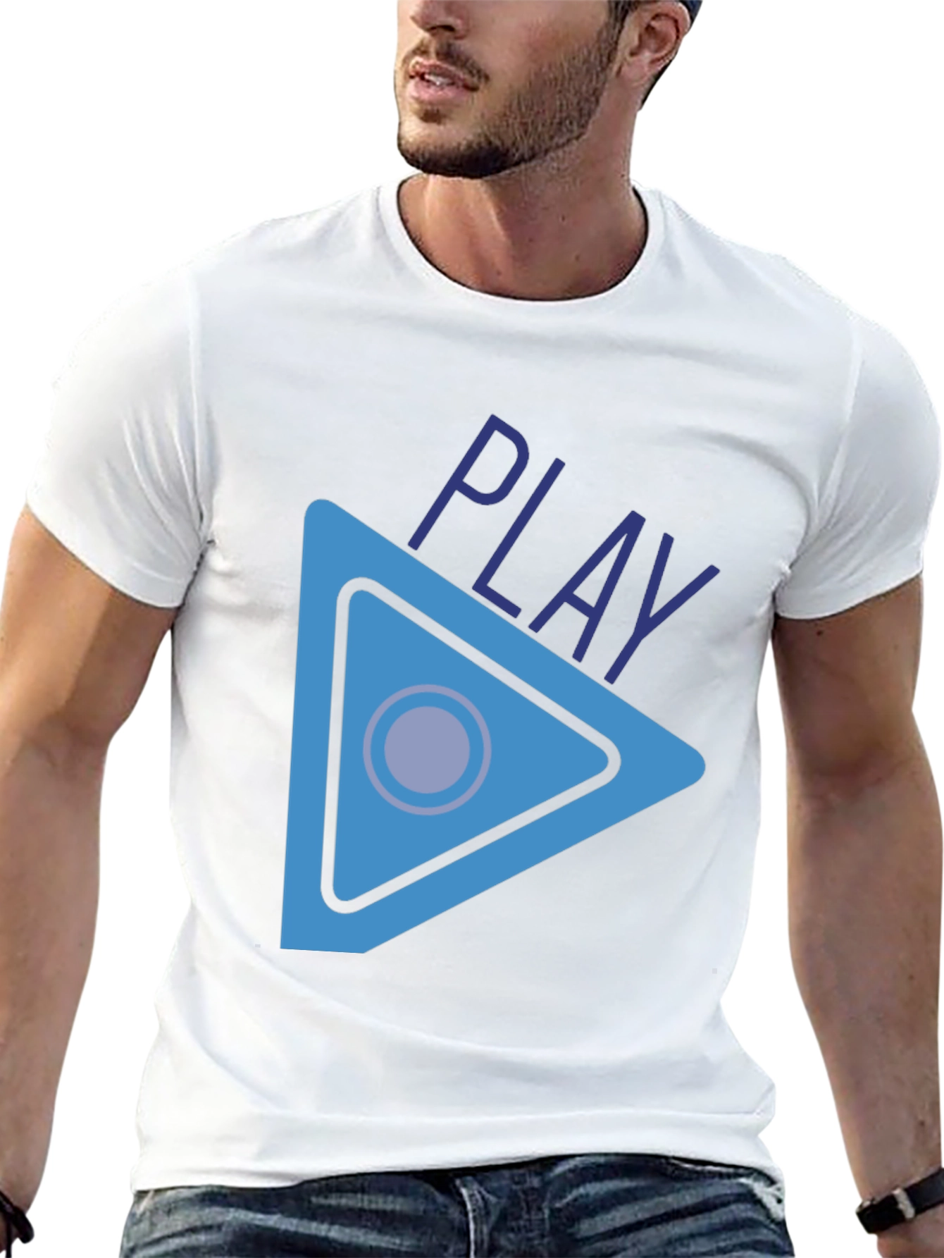 Play Button Graphic T-Shirt - Stylish Casual Wear
