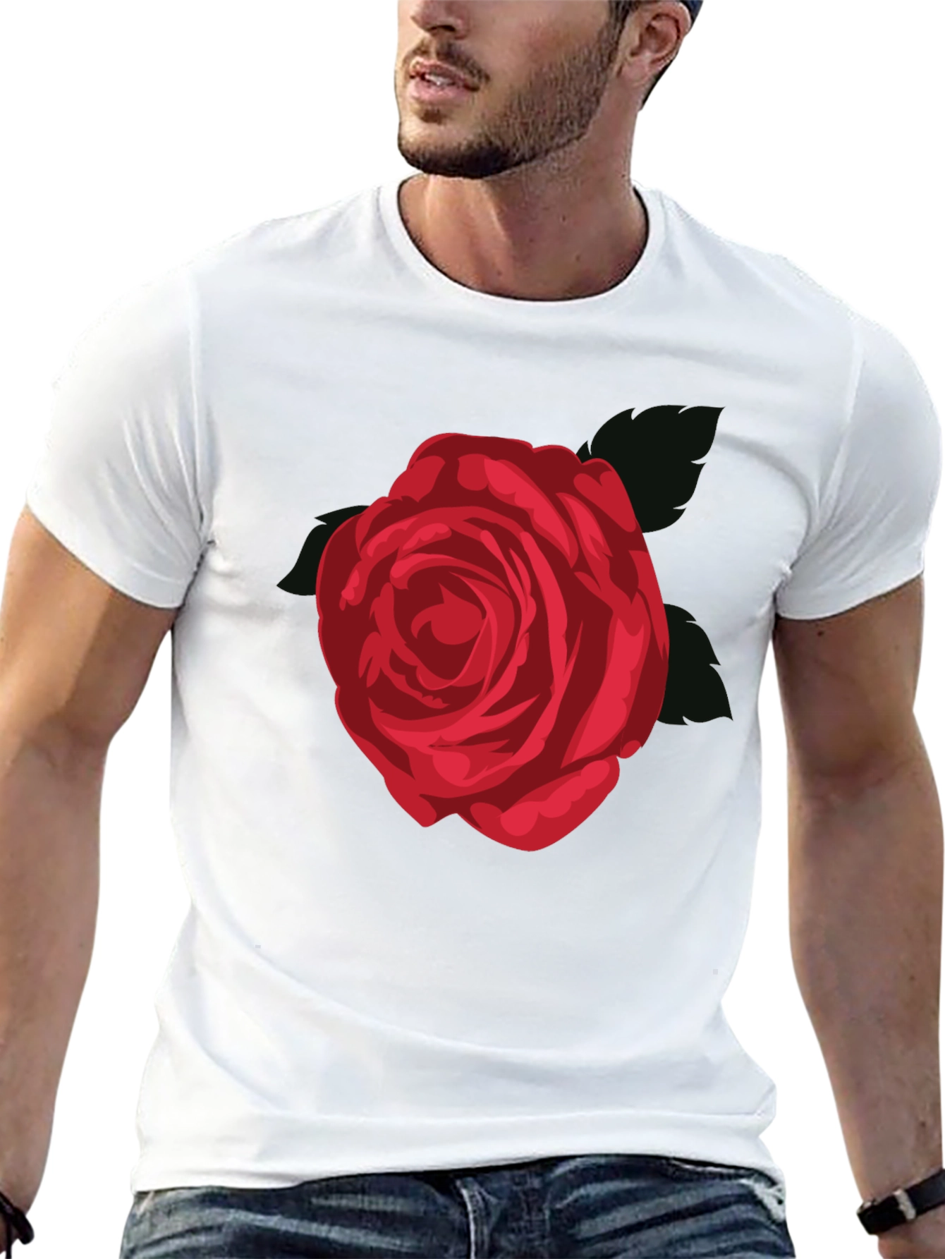 Rose Graphic Tee - Mens Black T-Shirt