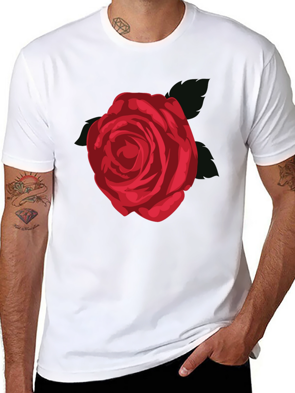 Rose Graphic Tee - Mens Black T-Shirt