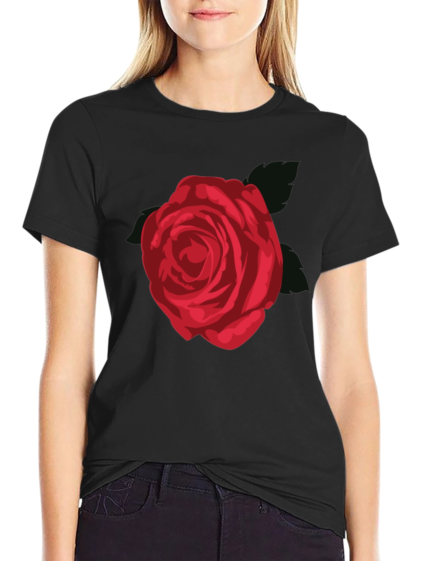 Rose Graphic Tee - Mens Black T-Shirt
