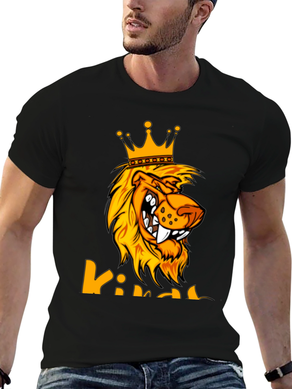 King Lion Graphic Tee - Bold Black T-Shirt