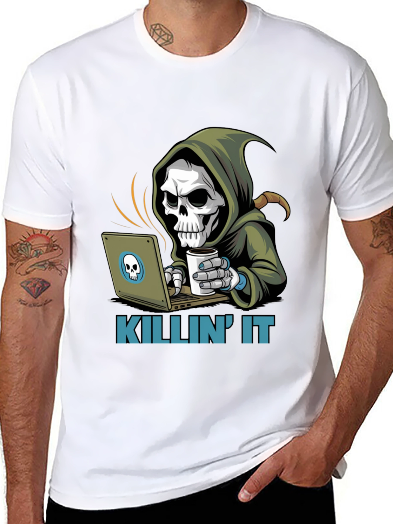Killin It Grim Reaper Programmer T-Shirt