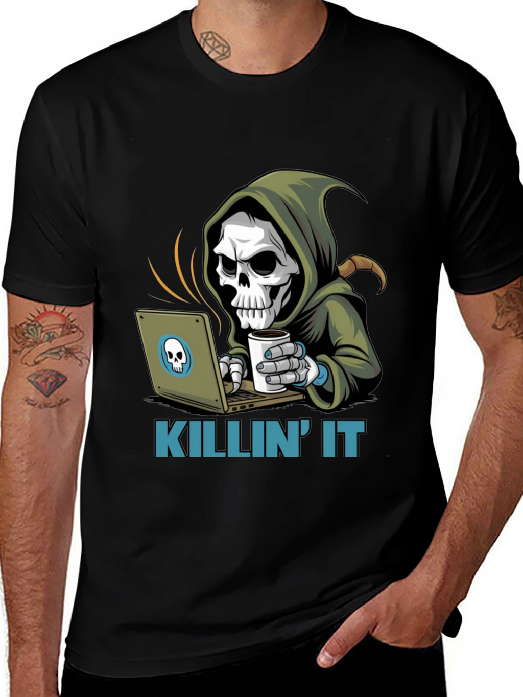 Killin It Grim Reaper Programmer T-Shirt