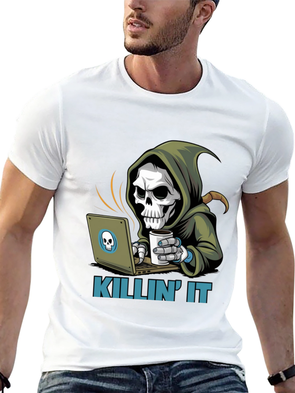 Killin It Grim Reaper Programmer T-Shirt