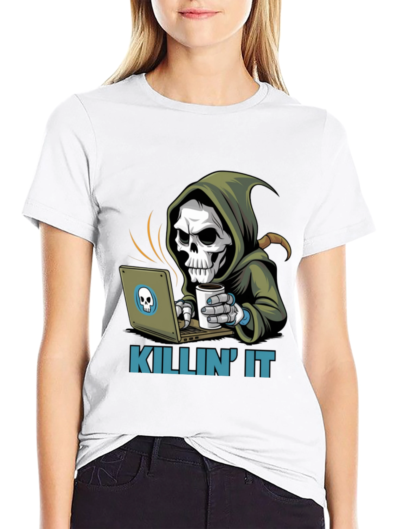 Killin It Grim Reaper Programmer T-Shirt