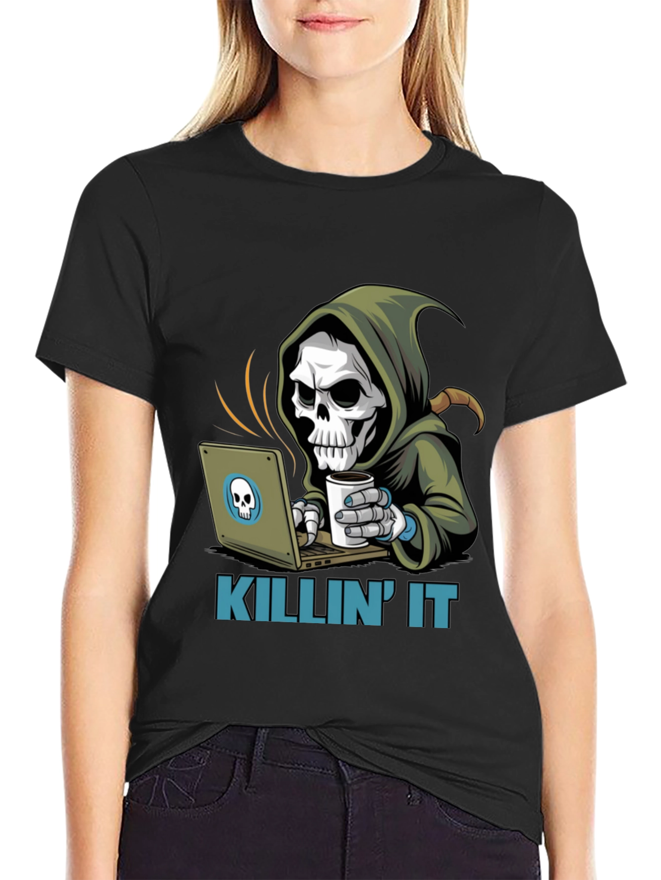 Killin It Grim Reaper Programmer T-Shirt