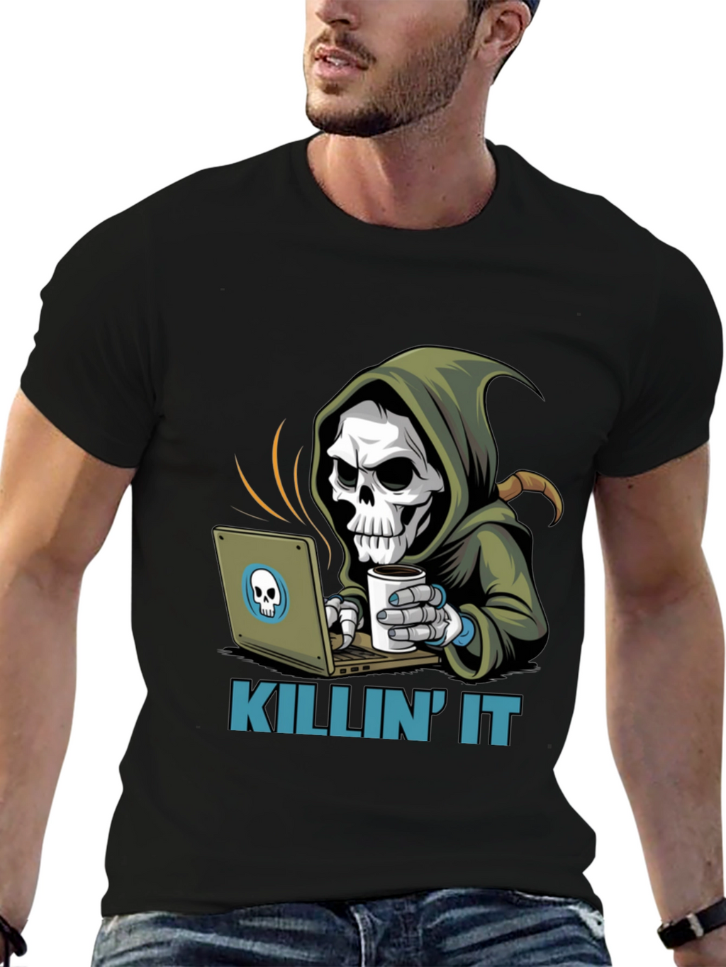 Killin It Grim Reaper Programmer T-Shirt