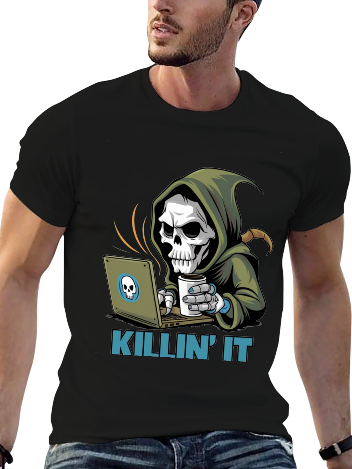 Killin It Grim Reaper Programmer T-Shirt