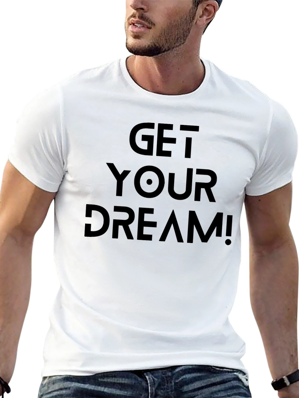 Get Your Dream! Black Graphic Tee