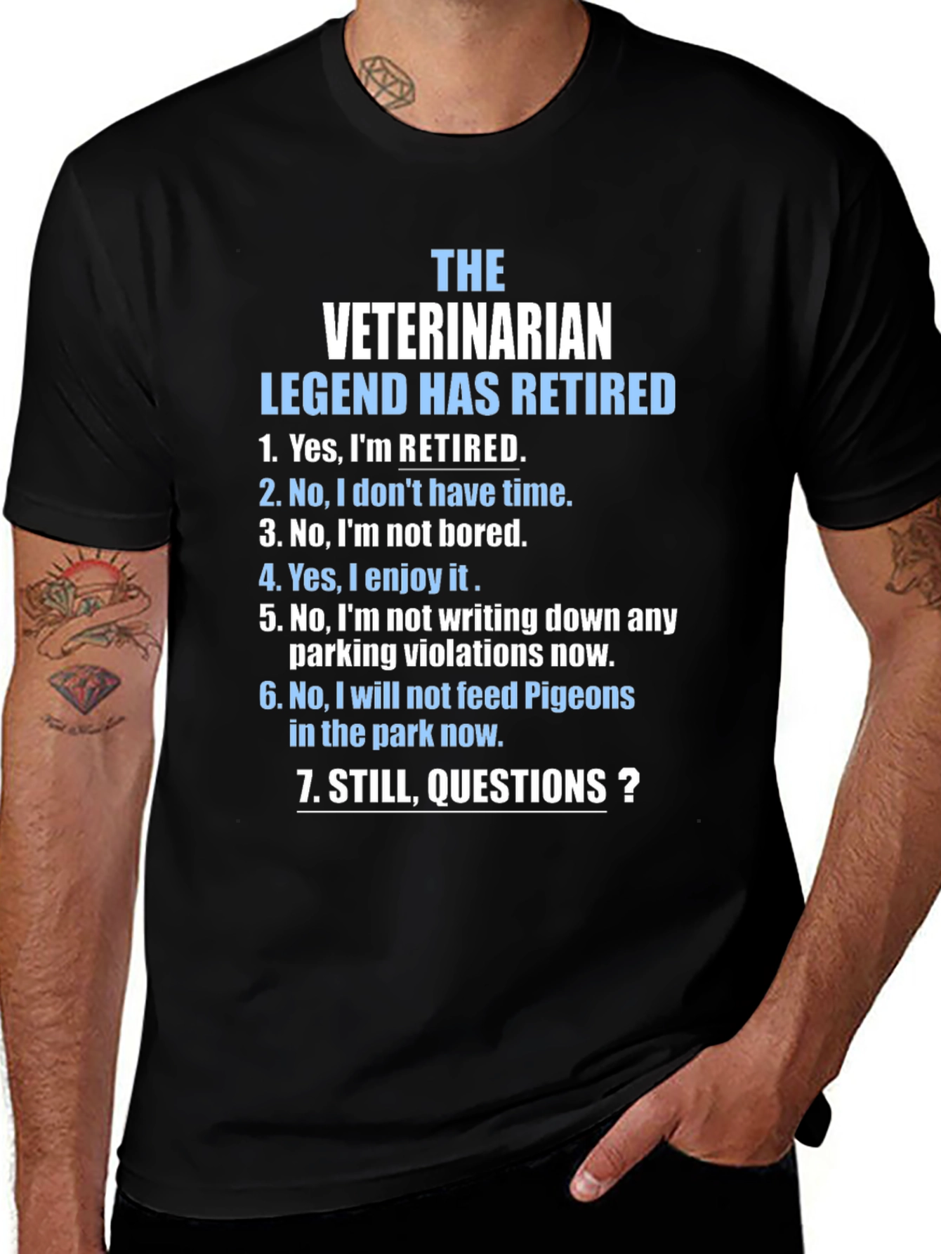 Retired Veterinarian Legend Graphic T-Shirt