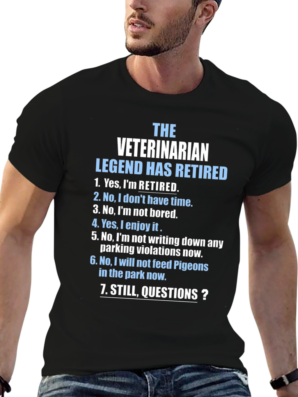 Retired Veterinarian Legend Graphic T-Shirt