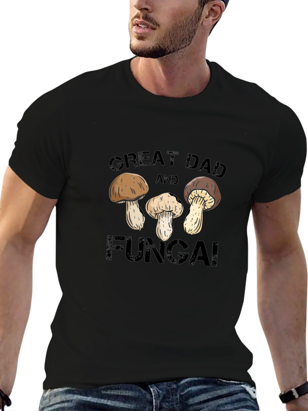Great Dad and Fungai Black T-Shirt