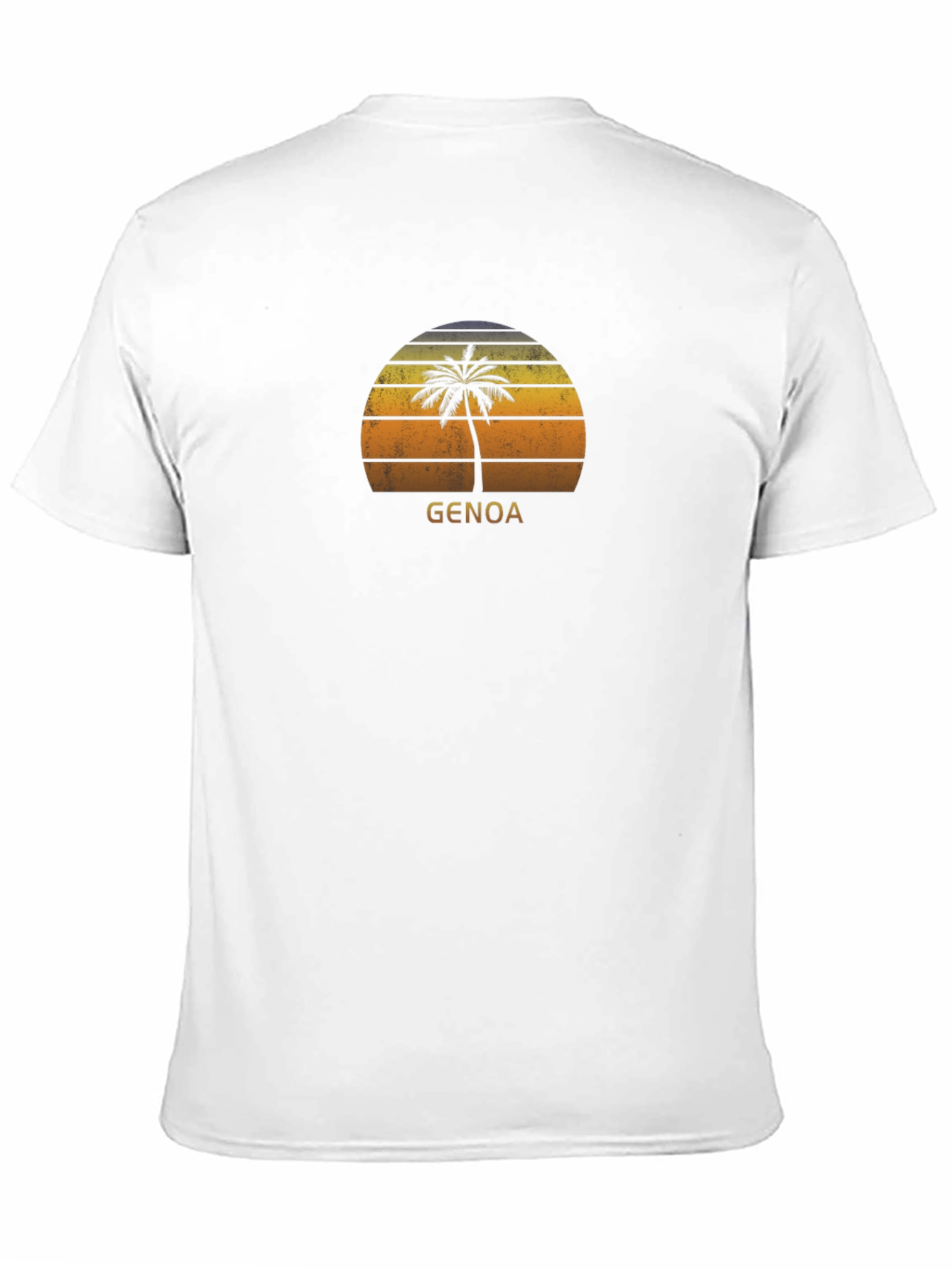 Genoa Palm Tree Sunset T-Shirt - Retro Style