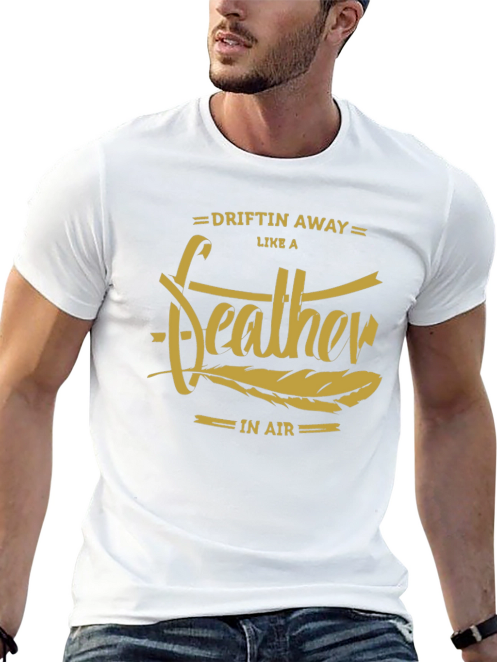 Driftin Away Feather Graphic T-Shirt