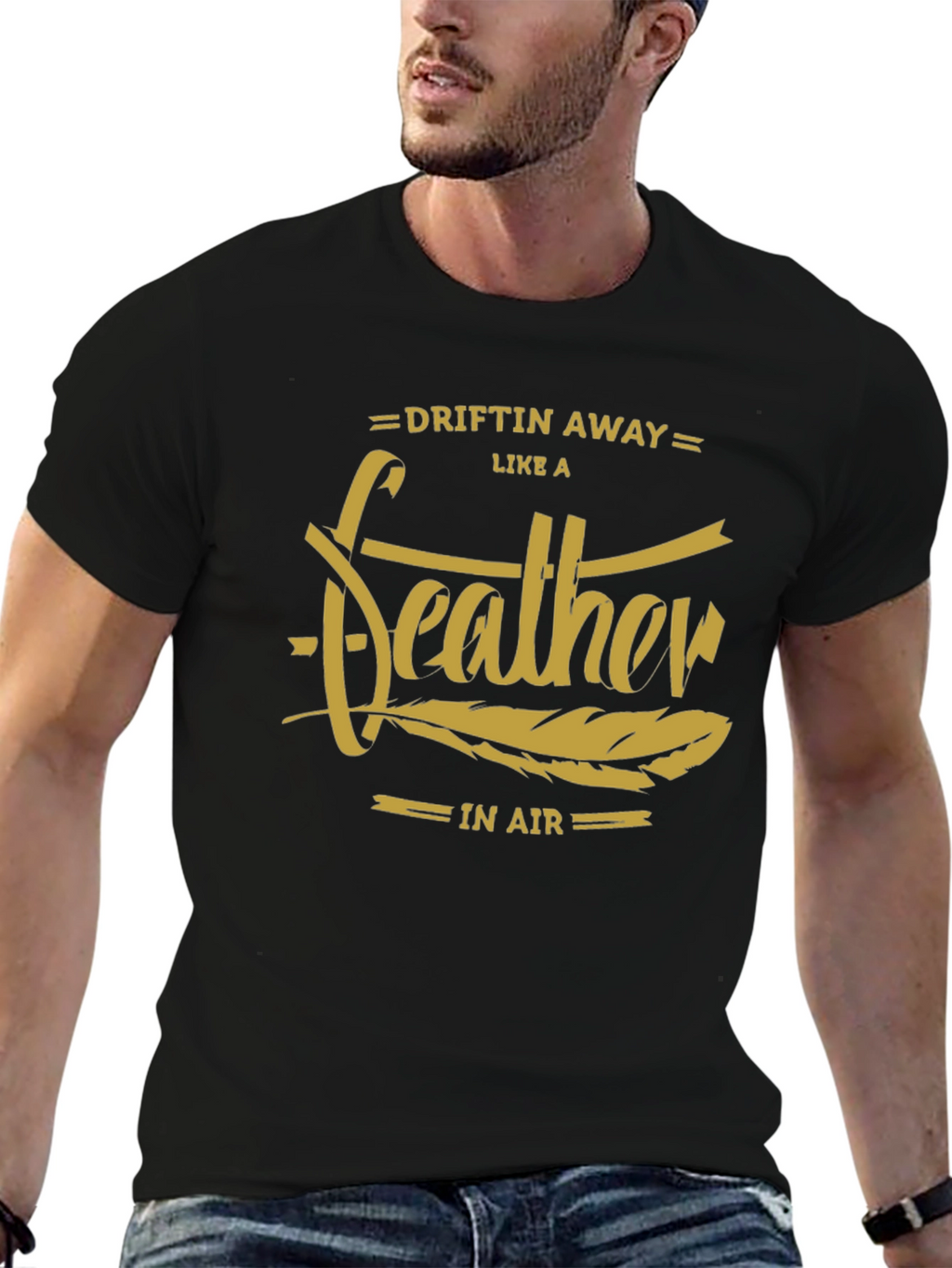 Driftin Away Feather Graphic T-Shirt