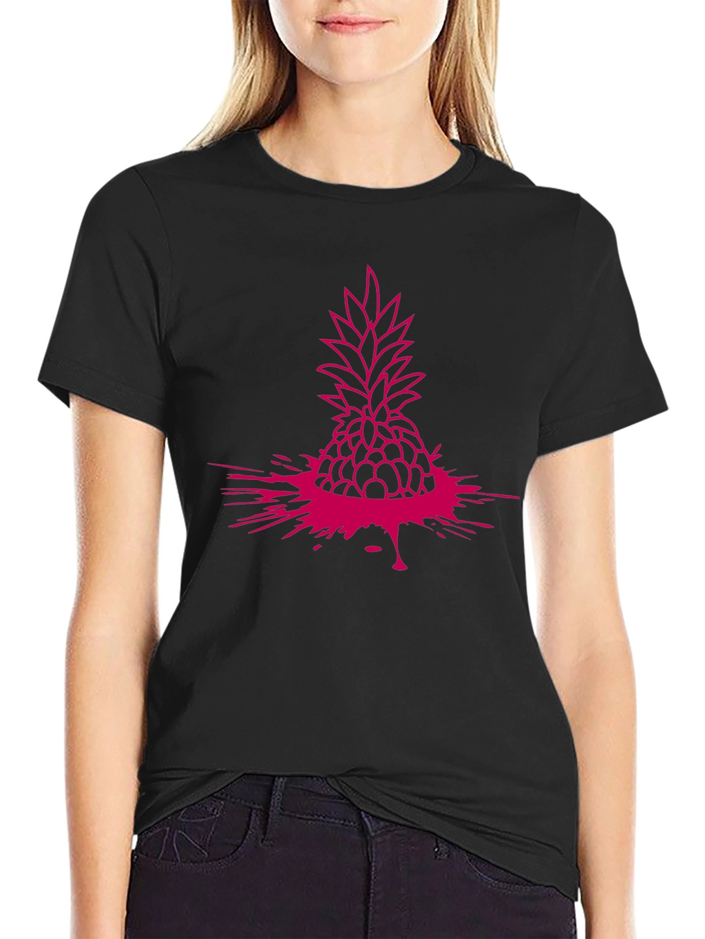 Pineapple Splash Graphic Tee - Modern Casual Style