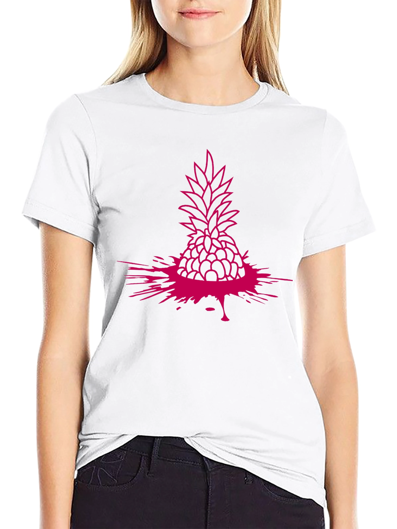 Pineapple Splash Graphic Tee - Modern Casual Style
