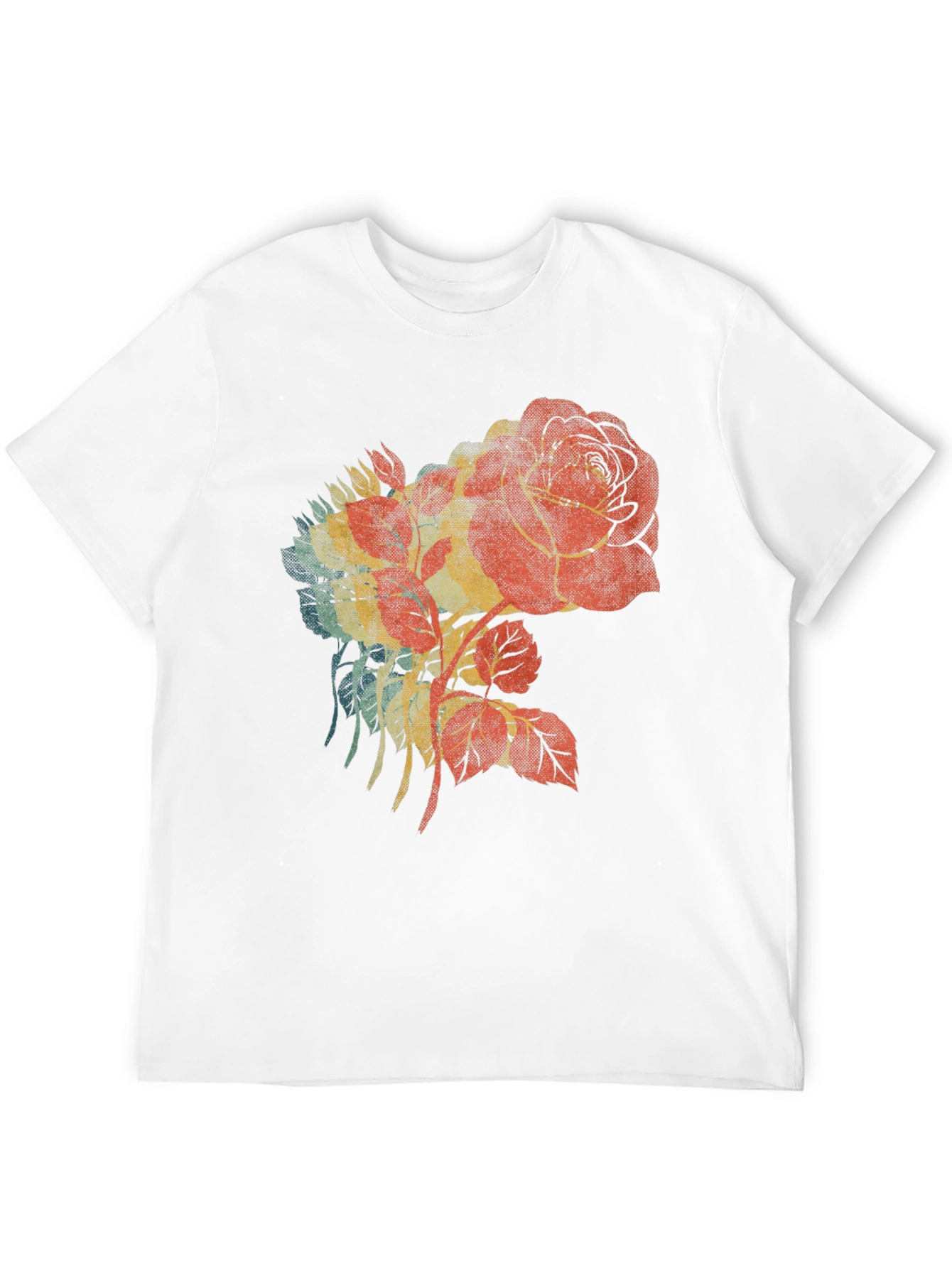 Retro Rose Graphic Black T-Shirt